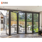 La porte coulissante de patio Bifold en verre en aluminium extérieur imperméabilisent adapté aux besoins du client