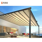 Glissière imperméable moderne rétractable de couverture d'ombre d'auvent de pergola en aluminium sur le toit de fil