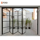 Cadres en aluminium modernes porte double vitrée porte double vitrée intérieure porte pliante en verre