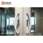 Portes coulissantes se pliantes gâchées adaptées aux besoins du client de double en aluminium avec le double détail en verre simple de porte de patio d'écran
