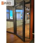 Les portes articulées en aluminium adaptées aux besoins du client de conception pour la porte en verre de charnière de porte d'acier inoxydable de bâtiments de construction articulent noir