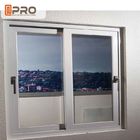 Windows coulissant en aluminium blanc économiseur d'énergie avec le dessus en verre réfléchissant a accroché la fenêtre de glissement en aluminium de fenêtre de glissement