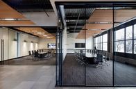 Portes en bois en verre givrées de séparation de profil en aluminium pour le bureau moderne