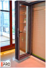 Porte se pliante coulissante en aluminium isolée d'accordéon en verre pour le pliage en bois extérieur de porte de pliage de séparation en verre de balcon