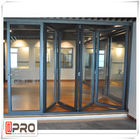 Portes de empilement se pliantes en aluminium de conception moderne pour la porte bifold vitrée par double bifold vertical résidentiel de porte de Chambre