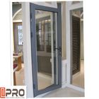 Les portes articulées en aluminium adaptées aux besoins du client de conception pour la porte en verre de charnière de porte d'acier inoxydable de bâtiments de construction articulent noir