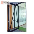 Portes articulées en aluminium résidentielles faites sur commande, porte en verre à l'épreuve des balles de sécurité de tissu pour rideaux simple