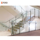 Balustrade en acier de plexiglass d'escalier en métal de balustrades de balustrades en verre moderne de fer travaillé