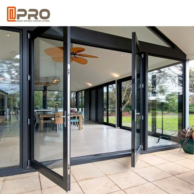 Portes articulées en aluminium blanches noires modernes énormes de sécurité de profession de portes pour la maison