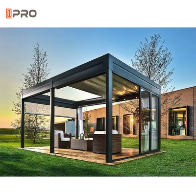 Bioclimatique entièrement automatique à verrière Pergola en aluminium moderne Pavillon extérieur