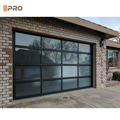Porte de garage en aluminium sectionnelle intelligente 8x7 Parties claires Matériau en verre
