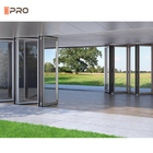 La porte coulissante de patio Bifold en verre en aluminium extérieur imperméabilisent adapté aux besoins du client