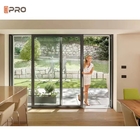 Les portes françaises de patio de cadre en aluminium mince choisissent la double porte coulissante en verre triple pour l'extérieur