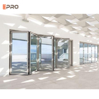 Porte de pliage en verre en aluminium graphique adaptée aux besoins du client pour la villa