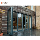 Porte thermique en aluminium résistante adaptée aux besoins du client de patio de porte de pli de Bi de coupure de 6063 portes se pliantes