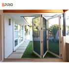 Électrophorèse en verre adaptée aux besoins du client de portes de Bi de pliage de porte de patio en aluminium de pliage