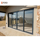 Porte coulissante en aluminium à double vitrage Porte coulissante en verre basse Porte de patio Chambre extérieure