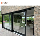 Porte coulissante en aluminium à double vitrage Porte coulissante en verre basse Porte de patio Chambre extérieure