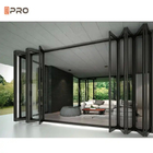 Portes pliantes en aluminium géant personnalisées Porte en verre pliable européenne noire