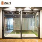 La poudre a enduit les portes en verre de glissement en aluminium pour la porte intérieure de bâtiments de construction glissant le cadre de porte