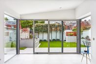 Portes en verre de glissement en aluminium de couleur de RAL avec les portes coulissantes grises de finition extérieures de patio de portes de patio de l'écran PVDF de mouche