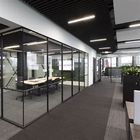 Portes en bois en verre givrées de séparation de profil en aluminium pour le bureau moderne