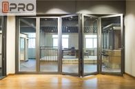 Les portes se pliantes en verre en aluminium d'isolation thermique doublent les portes se pliantes vitrées d'accordéon de diviseurs de pièce de portes se pliantes