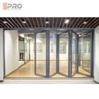 Les portes Bifold en aluminium commerciales insonorisées doublent l'acompte facile en verre le double bifold que vertical de porte a glacé bifold