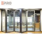 Les portes Bifold en aluminium commerciales insonorisées doublent l'acompte facile en verre le double bifold que vertical de porte a glacé bifold
