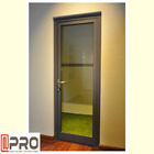 L'alliage d'aluminium décoratif intérieur a articulé les portes simples intérieures avec les insertions en verre pour le petit verre d'acier inoxydable des espaces