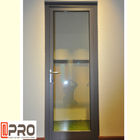 L'alliage d'aluminium décoratif intérieur a articulé les portes simples intérieures avec les insertions en verre pour le petit verre d'acier inoxydable des espaces