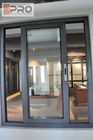 Chambre moderne Windows, triple intérieur de vue en aluminium de fenêtre de glissement de vitrail en aluminium d'épaisseur de 5 + de 9 + de 5mm