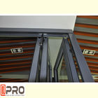 Windows Bifold en aluminium résidentiel avec la fenêtre thermoisolante noire ou adaptée aux besoins du client de Bi-pli de couleur glissant la fenêtre se pliante