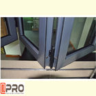 Pliage en aluminium résidentiel Windows avec la verticale se pliante coulissante noire ou adaptée aux besoins du client de pliage de fournisseur de fenêtre de couleur