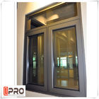 Fenêtre en aluminium grise de tissu pour rideaux de bruit de Grey Modern Aluminum Casement Windows et d'isolation thermique