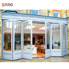 Grande porte en verre Bifold en aluminium en verre adaptée aux besoins du client de portes de patio de glissement de Pella