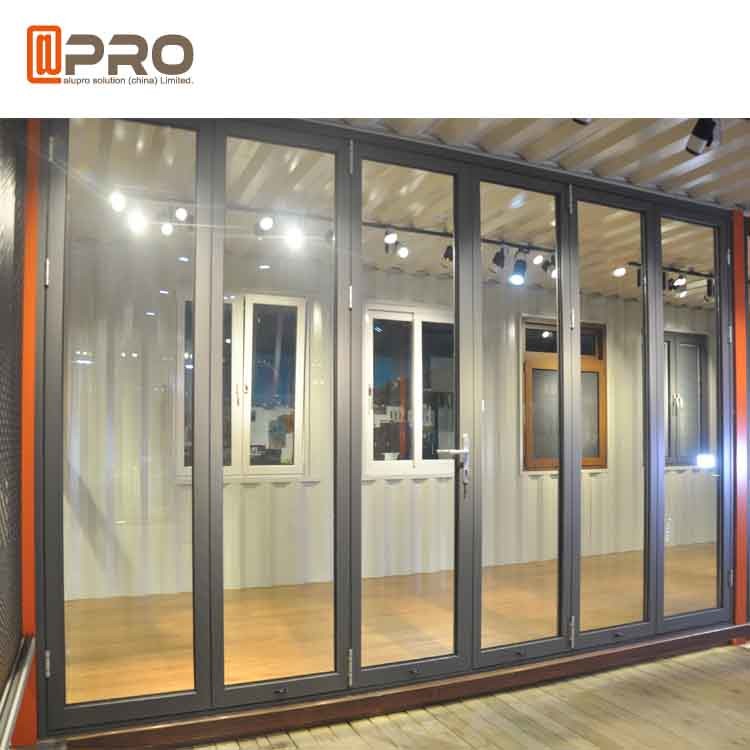 Porte faite sur commande de douche de pli de Bi de porte de pliage de conception durable environnementale en aluminium Bifold imperméable de portes se pliantes