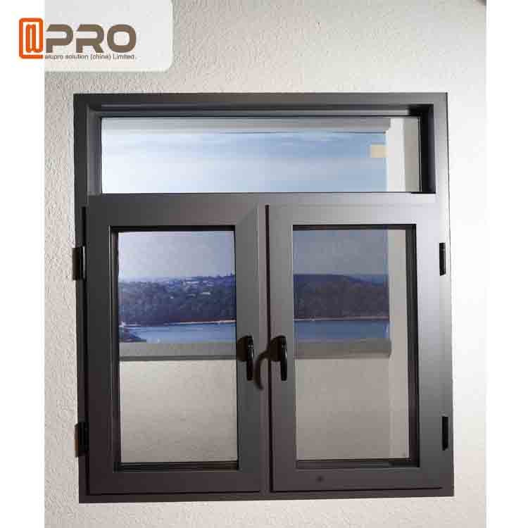 Modèle vertical d'ouverture de Windows de tissu pour rideaux en aluminium de preuve de vent pour fenêtres vitrées en aluminium de projets de Chambre de doubles
