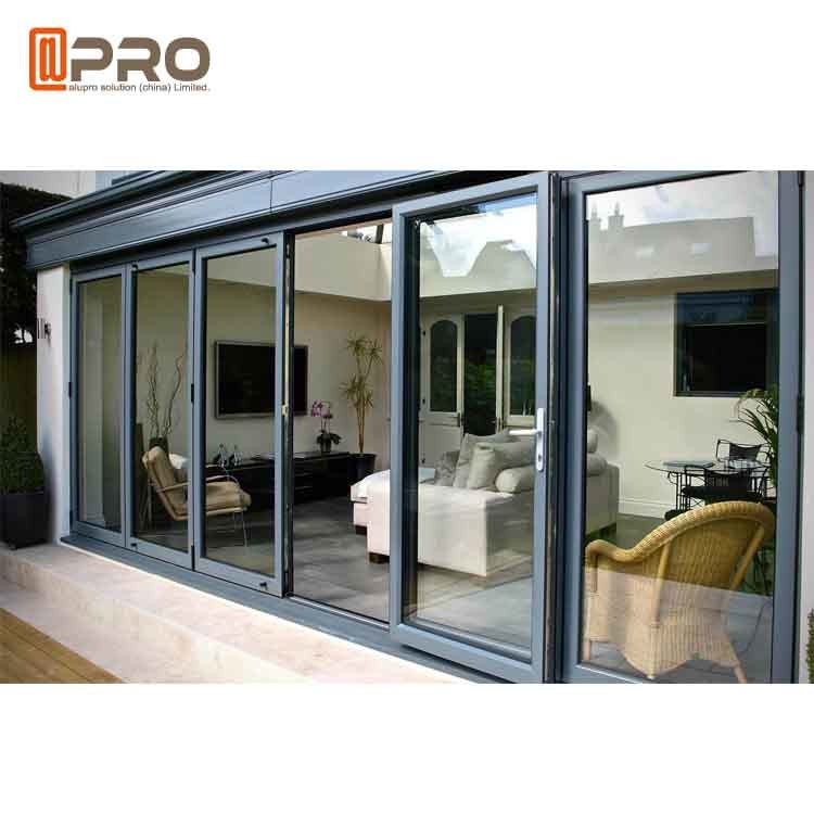 Multi - portes de pliage en aluminium de panneau pour le pliage extérieur plissé de rendement optimum résidentiel de porte grillagée de pliage de maille