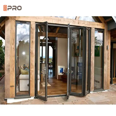 APRO Commercial Aluminium Porte coulissante en verre pliable Bi - Porte de garage pliable