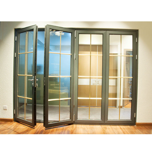 porte de panneau se pliante en aluminium, porte extérieure en verre se pliante, séparation pliant les portes intérieures
