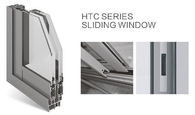 saupoudrez la fenêtre de glissement en aluminium enduite, fenêtre de glissement en aluminium de style européen, tailles coulissantes de fenêtre en aluminium de norme