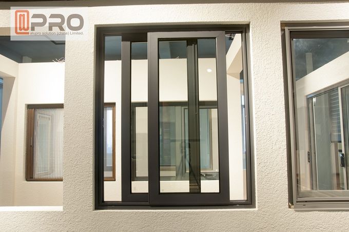 fenêtre coulissante en verre de réception, fenêtre coulissante en aluminium de maille, double fenêtre de glissement de carreau